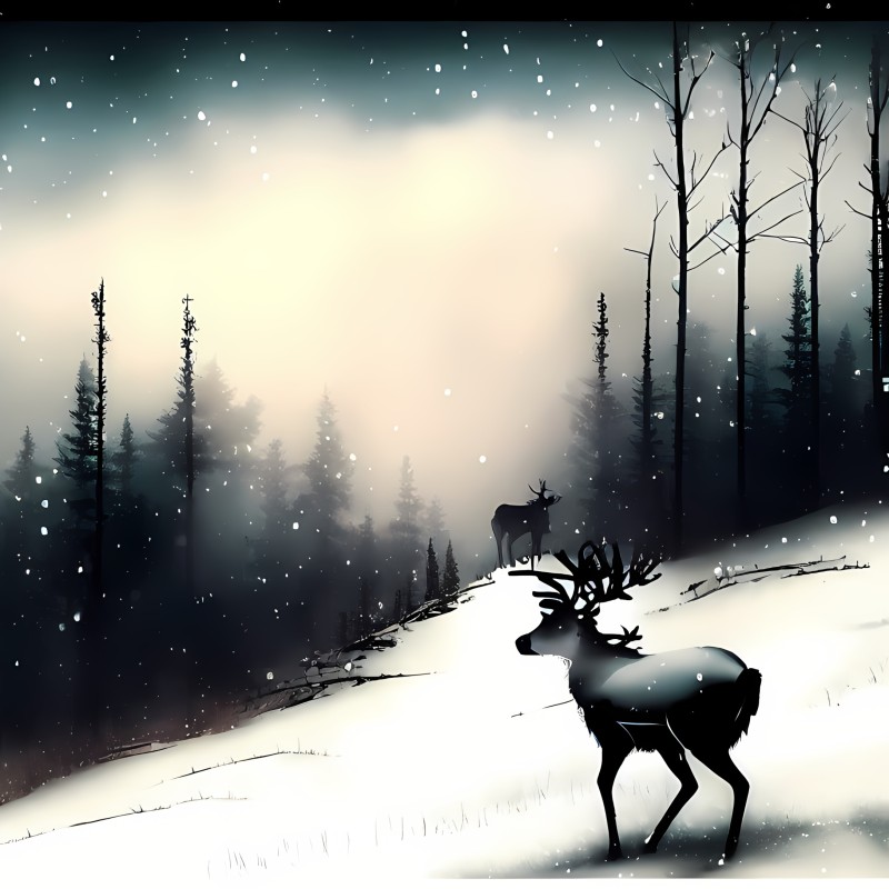Winter, Forest, Animals, Nature Wallpaper