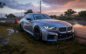 BMW, BMW M2, Drift, Sunset, Reflection, CGI Wallpaper