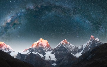 Mountains, Milky Way, Landscape, Starry Night, Stars Wallpaper