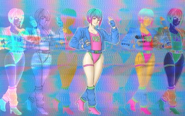 VHS, Glitch Art, Distortion, Anime Girls Wallpaper