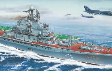 Warship, Aircraft, Military, Sea, Sky Wallpaper