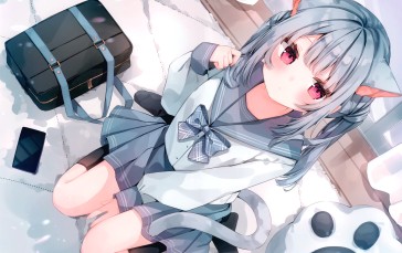 Anime, Anime Girls, Schoolgirl, School Uniform, Blushing Wallpaper