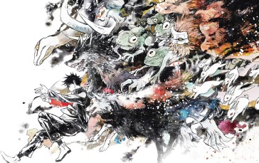 Jujutsu Kaisen, Shikigami, Megumi Fushiguro, Uniform, Anime Boys, Minimalism Wallpaper