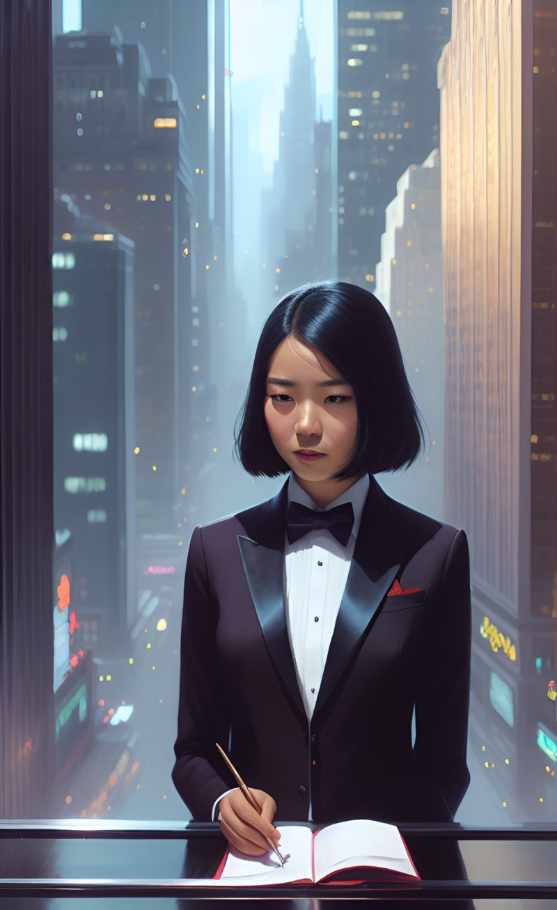 Asian, Women, City, AI Art, Tower Wallpaper