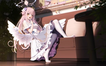 Anime, Anime Girls, Wings, Pink Hair Wallpaper