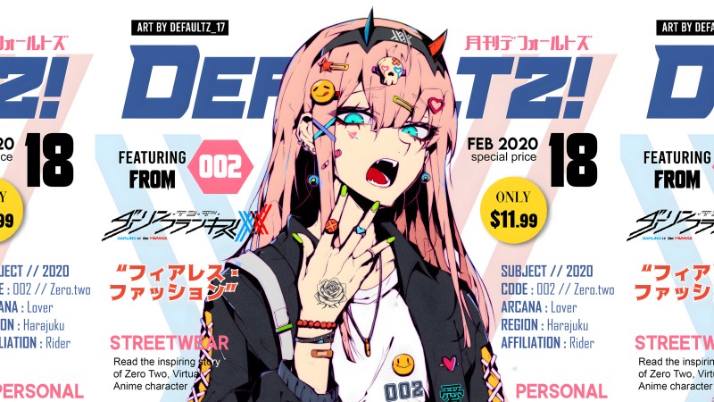 Zero Two (Darling in the FranXX), Anime, Anime Girls, Typography Wallpaper