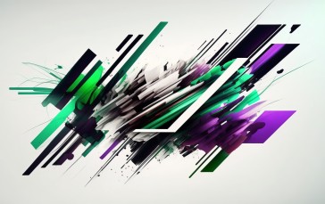 AI Art, Abstract, Green, Purple Wallpaper