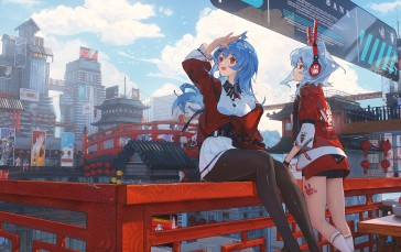 Anime, Anime Girls, 22(bilibili), 33(bilibili), Pantyhose, City Wallpaper