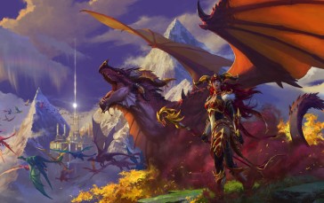 Warcraft, Shadowlands, Dragon, Video Game Characters, Sky Wallpaper