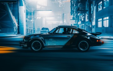 Car, Porsche 991, Cyberpunk, City Lights, City Wallpaper