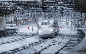 Shinkansen, Japan, Train, Railway, Snow Wallpaper