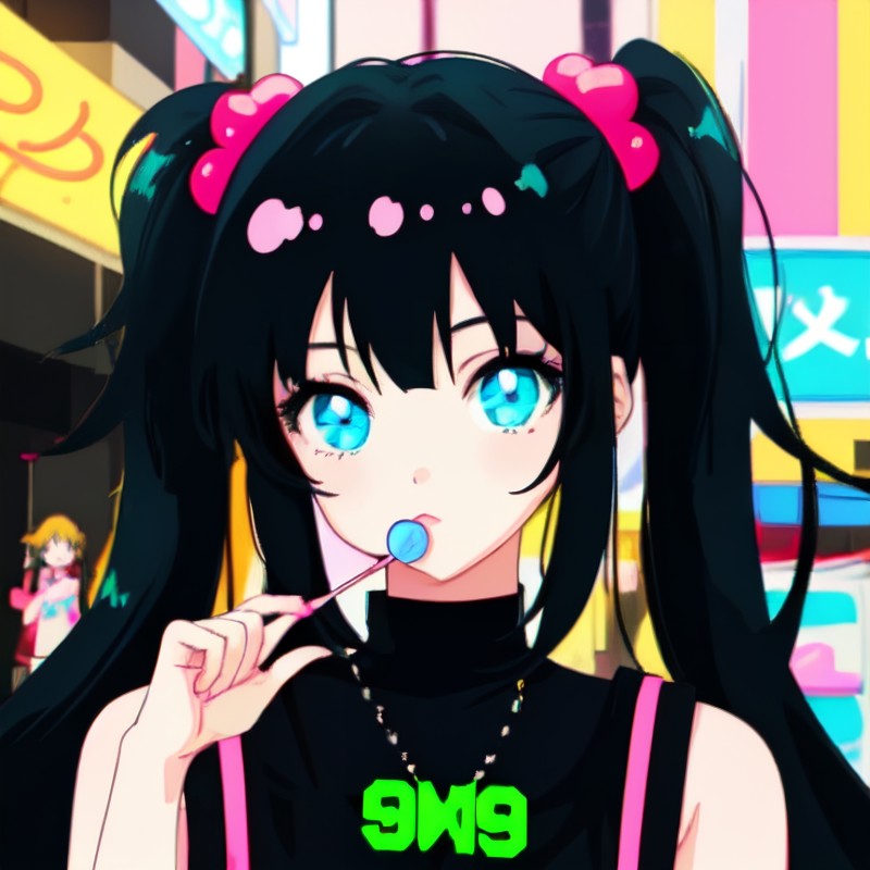Anime Girls, Digital Art, Twintails, Lollipop Wallpaper