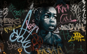 Graffiti, Colombia , Children, Artwork, Looking Away Wallpaper