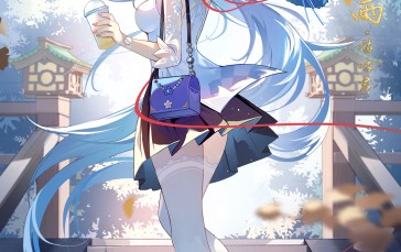 Anime, Anime Girls, Ganyu (Genshin Impact), Genshin Impact, Standing, Umbrella Wallpaper