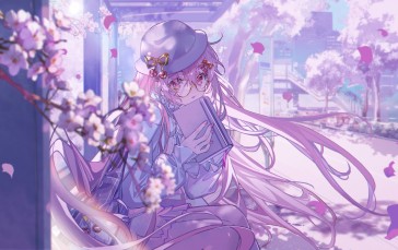 Anime, Anime Girls, Purple Hair, Purple Eyes Wallpaper
