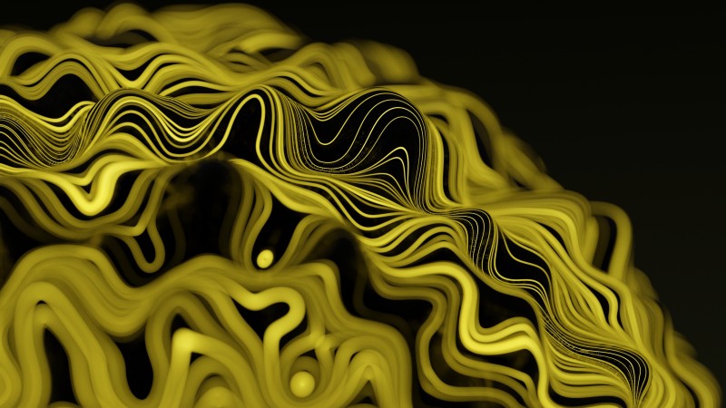 Digital Art, CGI, Black Background, Yellow Wallpaper