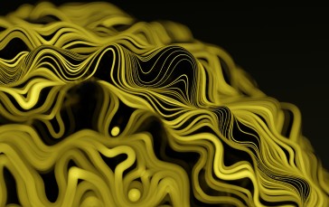 Digital Art, CGI, Black Background, Yellow Wallpaper