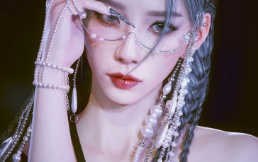 Lee GunHo, CGI, Women, Braids, Glasses Wallpaper