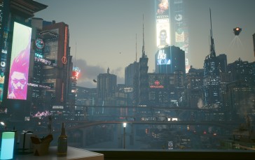 Cyberpunk, Cyberpunk 2077, Cyberpunk 2077 Nomad, City, City Lights, Video Games Wallpaper