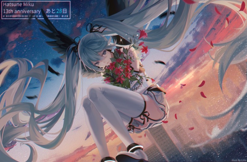 Anime, Anime Girls, Petals, Hatsune Miku, Vocaloid Wallpaper