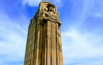 Statue, Cleveland, Ohio, Sky Wallpaper