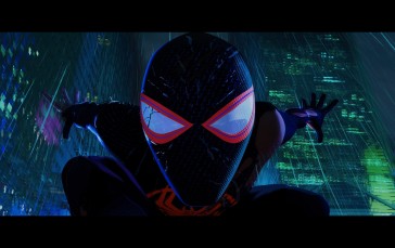 Spider-Man: Across the Spider-Verse, Spider-Man, Bodysuit, Building, Minimalism, Superhero Wallpaper