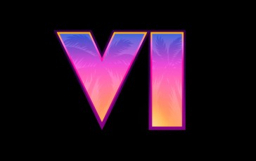 Grand Theft Auto VI, Logo, Screen Shot, Minimalism, Simple Background, Roman Numerals Wallpaper