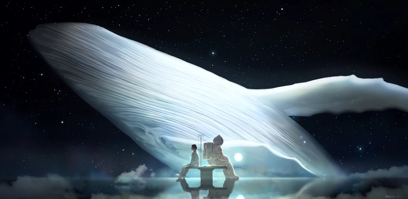 Anime, Whale, Digital Art, Spacesuit Wallpaper