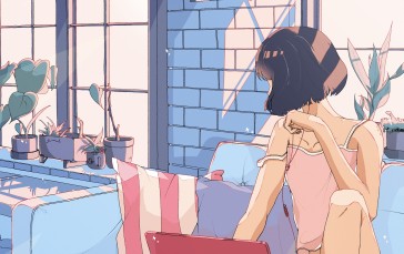Anime Girls, Portrait Display, Indoors, Women Indoors Wallpaper