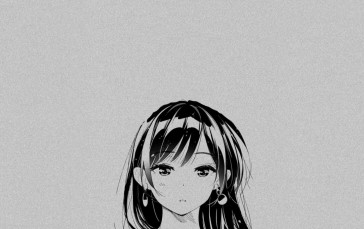 Chizuru Mizuhara, Manga, Simple Background, Dress, Minimalism Wallpaper