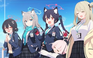 Anime Girls, Loli, Animal Ears, School Uniform, Blue Archive Wallpaper