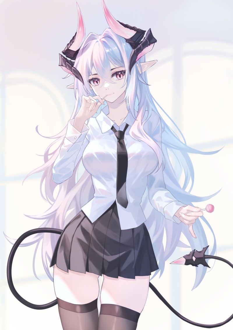 White Hair, Anime, Portrait Display, Anime Girls, Schoolgirl, School Uniform Wallpaper