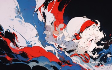 AI Art, Anime Girls, Anime, Long Hair, Smiling Wallpaper