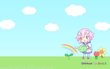 Hyperdimension Neptunia, Neptune (Hyperdimension Neptunia), Anime Girls, Chibi, Video Game Characters, Sky Wallpaper