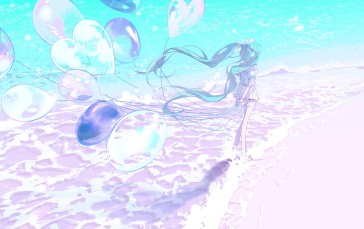 Hatsune Miku, Anime, Vocaloid, Anime Girls, Beach Wallpaper