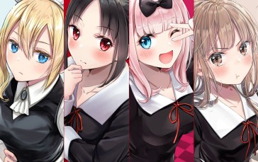 Anime Girls, Collage, Kaguya-Sama: Love is War, Group of Women, Blushing Wallpaper