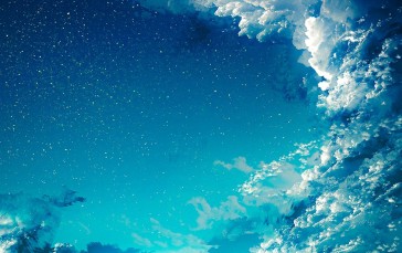 Anime, Chocoshi, Cumulus, Starred Sky, Sky Wallpaper