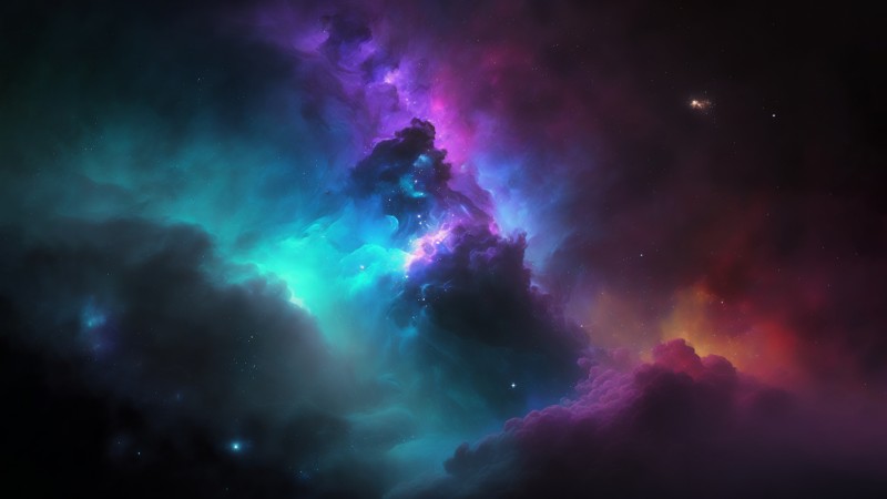 AI Art, Space, Nebula, Colorful, Stars Wallpaper