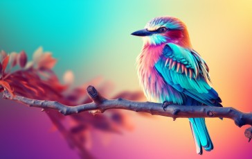 AI Art, Birds, Colorful, Digital Art Wallpaper