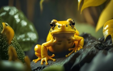 AI Art, Jungle, Frog, Nature, Wildlife Wallpaper