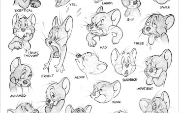 Tom and Jerry, Line Art, Text, Face, Artwork, Mice Wallpaper