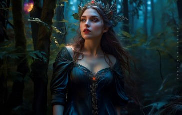 Witch, Dark, Forest, The Witch, Fantasy Island, AI Art Wallpaper