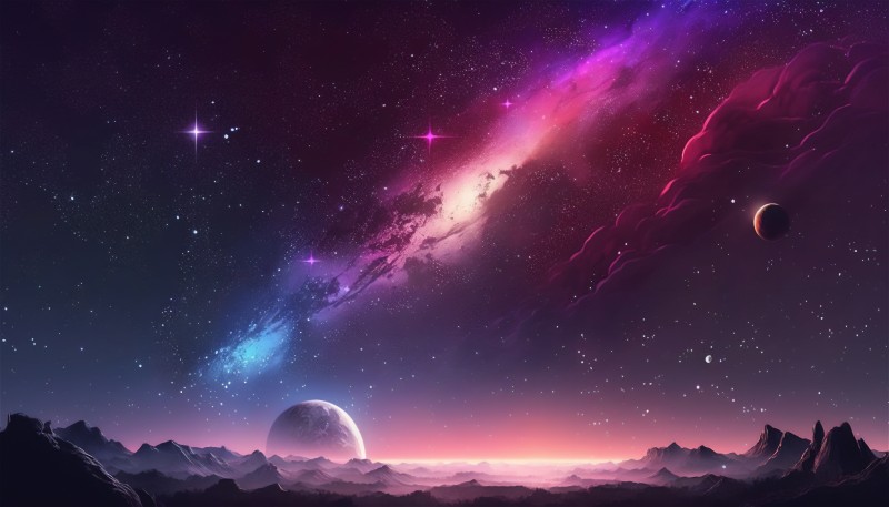 AI Art, Illustration, Colorful, Clouds, Nebula Wallpaper