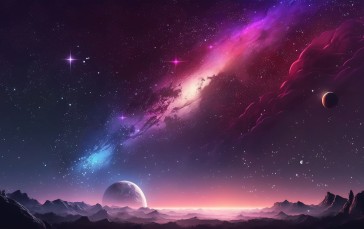AI Art, Illustration, Colorful, Clouds, Nebula Wallpaper