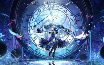 Anime, Anime Girls, Pixiv, Clocks, Zodiac Wallpaper