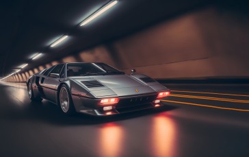Night, Driving, Ferrari, Car, Headlights Wallpaper