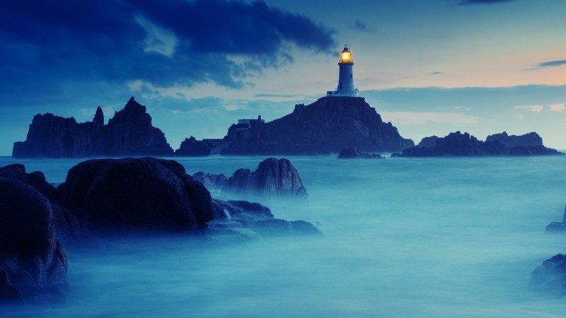 Lighthouse, Blue, Sky, Landscape Wallpaper
