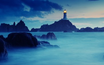 Lighthouse, Blue, Sky, Landscape Wallpaper