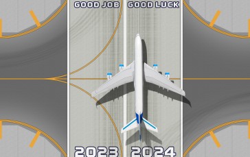 2024 (year), New Year, Digital Art, Top View, Airplane Wallpaper
