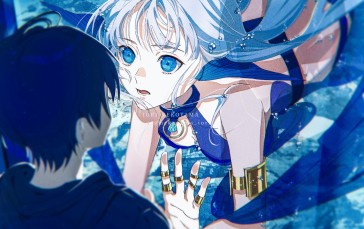 Anime, Anime Girls, Portrait Display, Water, Blue Hair Wallpaper